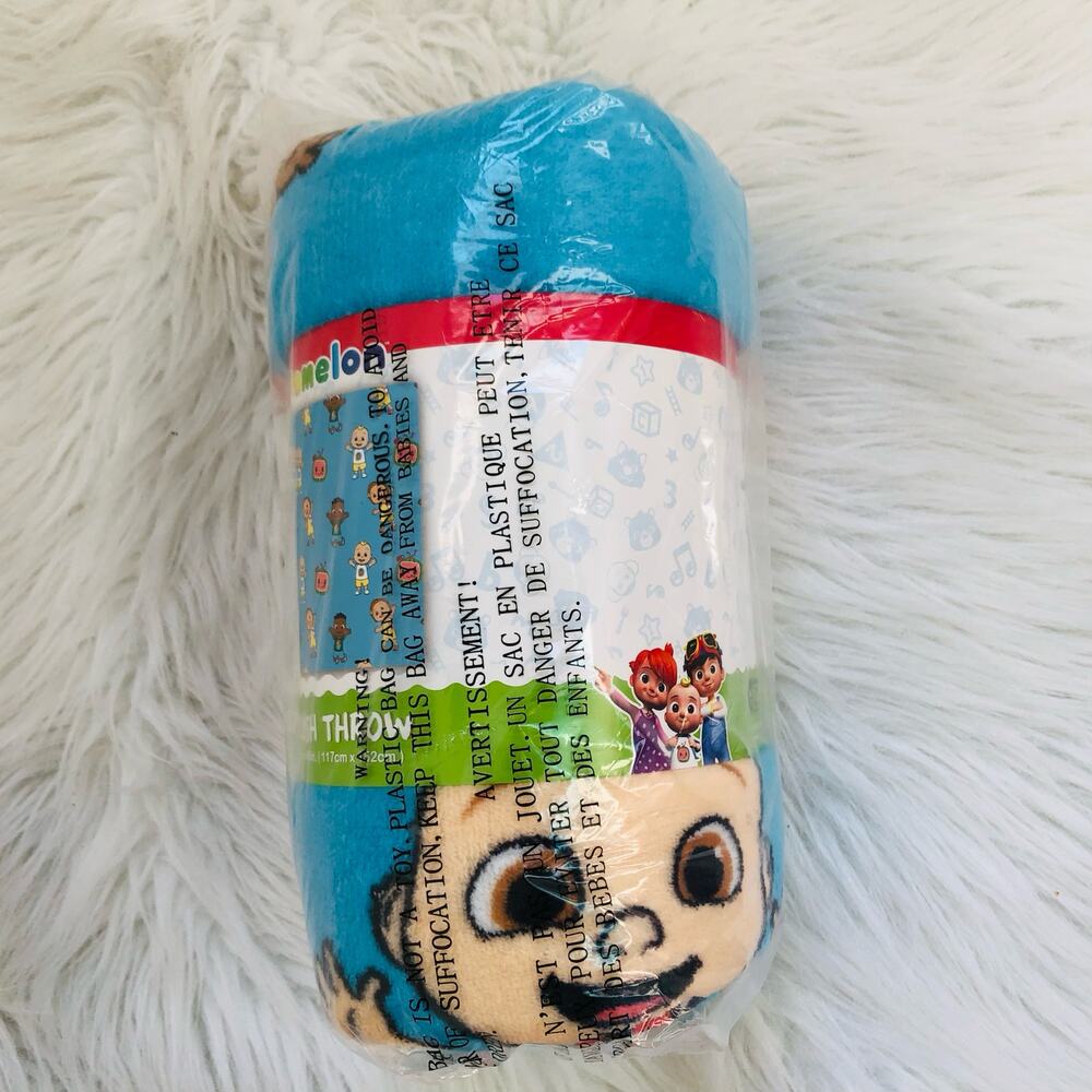 Cocomelon Throw Blue Blanket 46 x 60 Inches  Soft Polyester Kids Comfort Blanket